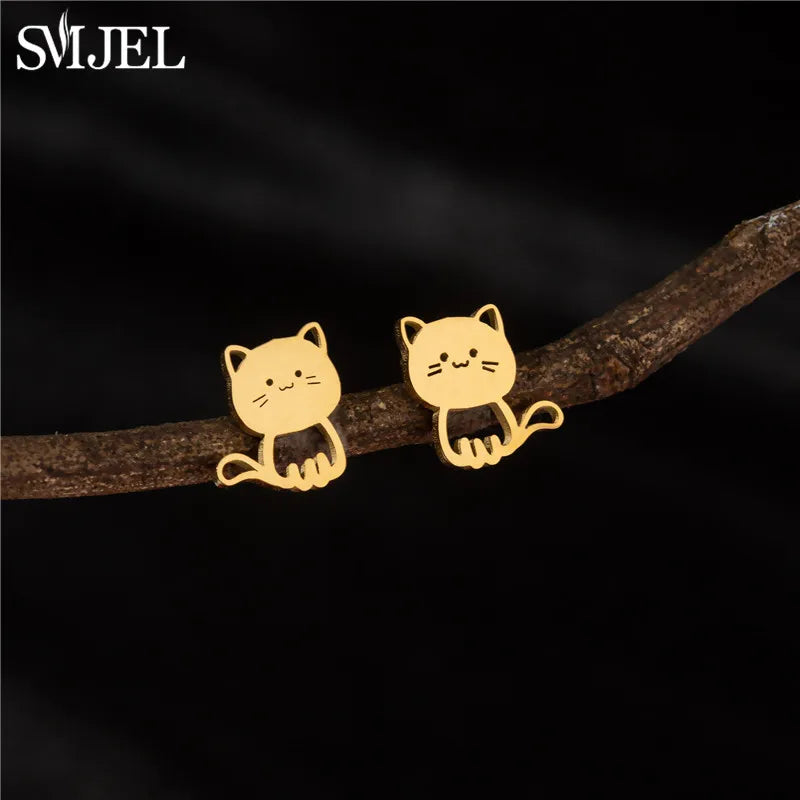 Aros Gatito Plateado