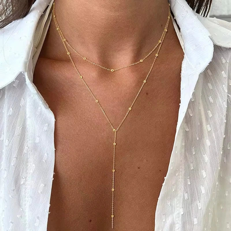 Collar Lariat Dorado