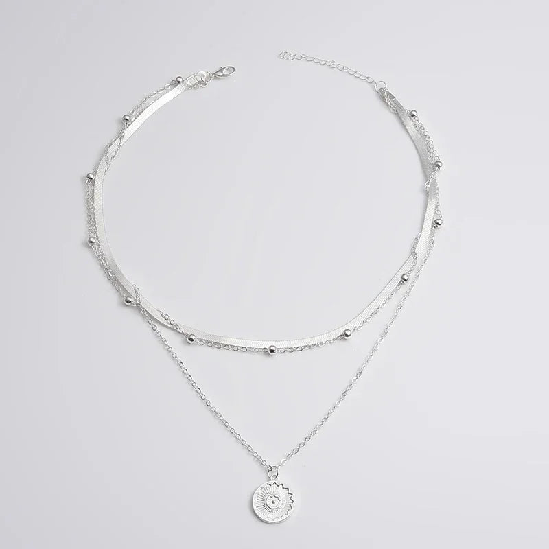 Collar Triple Capa Plata