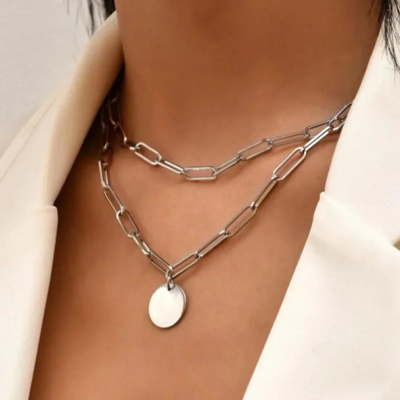 Collar Triple Capa Plata